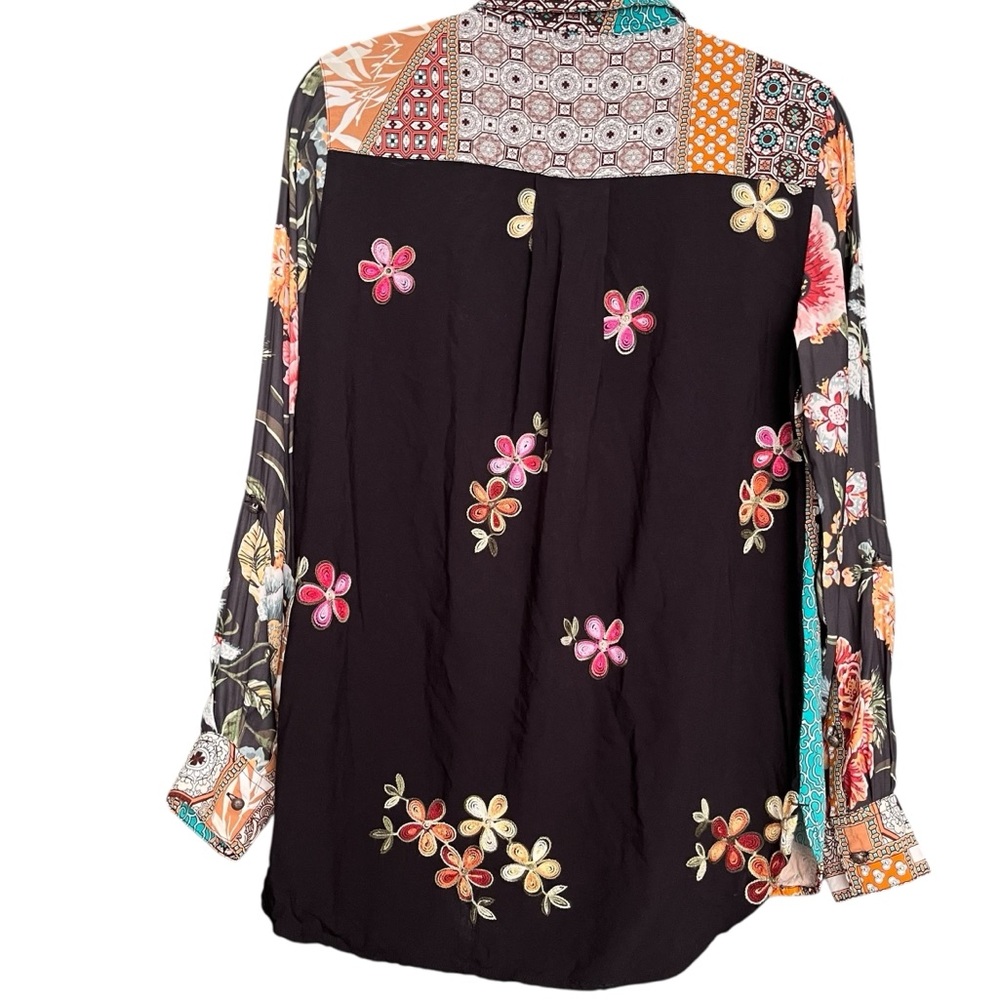 John Mark Floral Patchwork Embroidered Beaded But… - image 4